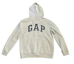 Gap Arch Logo Pullover Hoodie Sweater Heather Gray SZ S Streetwear Casual Y2K thumbnail 1