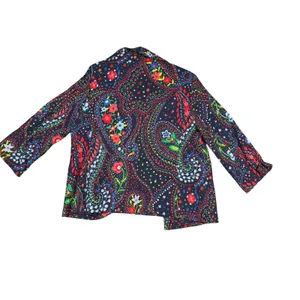 Alfred Dunner Colorful Floral Paisley Print Open Front Jacket‎ Blazer Size 14 thumbnail 7
