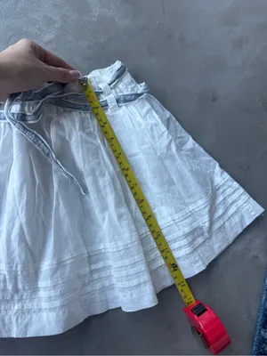Vintage Abercrombie & Fitch 100% cotton mini skirt with blue tie up detail - XS thumbnail 2