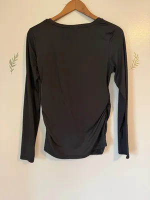 Winter Wren Maternity Classic Black V-Neck Long Sleeve Top Women Medium thumbnail 2