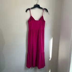 Loft Pink Sleeveless Midi Dress Size 2 Bow‎ Front Tiered Coquette Barbiecore thumbnail 3