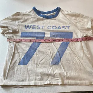 American Eagle XS West Coast 77 Graphic Ringer Tee Y2K Coastal Baby Tee thumbnail 5