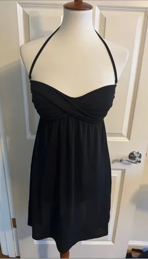 La Blanca Island Goddess Black Sweetheart Swim Dress One Piece Size Medium thumbnail 1