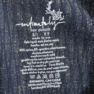 Free People Intimately Ribbed Metallic Bodysuit Navy Gold Sparkle Size XS/S thumbnail 5