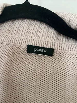 J Crew Blush Pink Asymmetrical Zip Knit Sweater Medium Minimalist Preppy thumbnail 2