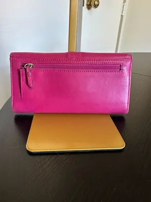 Vintage Y2K Coach Soho Pleated Trifold Wallet pink thumbnail 8