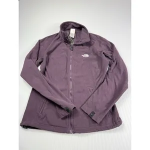 North Face Sweatshirt Womens‎ Medium Hoodie Full Zip Long Sleeve Purple TKA 200 thumbnail 5