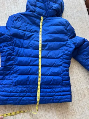 American Eagle 2012 Puffer Jacket Coat Large Blue Down Filler Zip Trendy Hooded thumbnail 4
