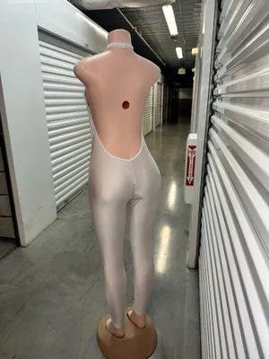 White Halter Bodysuit Jumpsuit | DIY Halloween Costume Outfit 👼🐰 thumbnail 8