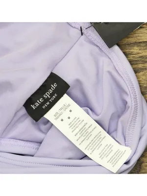 NWT Kate Spade Swim High Waist Shirred Bikini Bottom Frosted Violet Purple M thumbnail 4