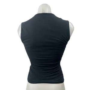 Abercrombie & Fitch Women's Black Sleeveless Square Neck Ruched Crop Tank Top S thumbnail 2