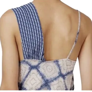 Free People ‘Call On Me’ asymmetrical strap blue boho ruffle tank, size small thumbnail 3