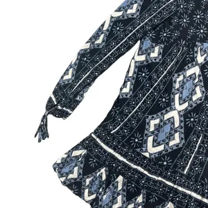 Free People Down by the Bay Navy Blue Tunic Dress XS thumbnail 8