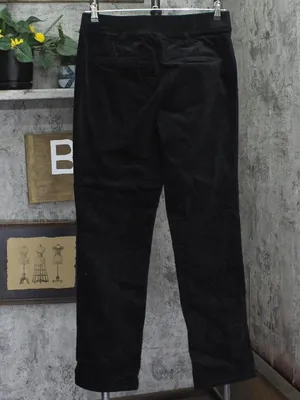 Denim & Co. Tall Stretch Velvet Straight Leg Pull On Pants A662789 Black M Tall thumbnail 2