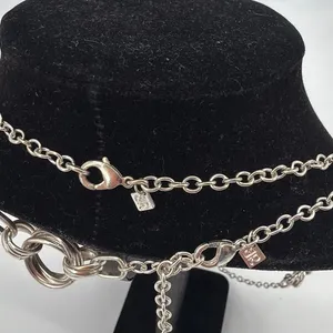 Banana Republic Set 2 Silver Tone Statement Links Chain Necklace Layered thumbnail 4