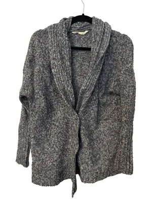 Eddie Bauer‎ Grey Marl Shawl Collar Cardigan Sweater Single Button XS/S thumbnail 1