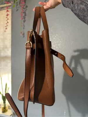 Michael Kors Brown Pebbled Leather Belted Satchel Crossbody Bag thumbnail 12