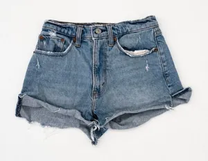 Abercrombie & Fitch Blue Denim Cutoff Shorts High Rise Distressed Frayed Hem 25 thumbnail 1