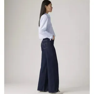 New Levi's 29x34 Premium Ribcage Wide Leg Women's Jeans Shaded View Dark Wash thumbnail 3