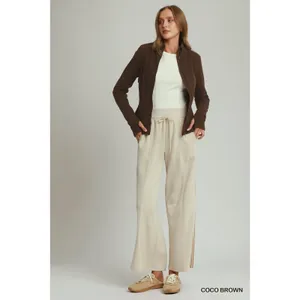 Umgee Soft Fleece Full Zip Jacket‎ With Pockets - Coco Brown - Large thumbnail 5