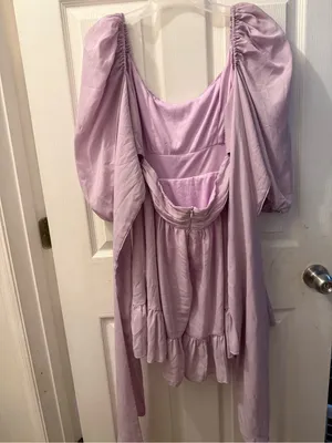Lucy in the Sky Lilac Puff-Sleeve Mini Dress thumbnail 5