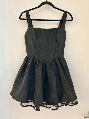 Sugar Thrillz Magic Moves Corset Basque Waist Peplum Dress Goth in Black Size M thumbnail 1