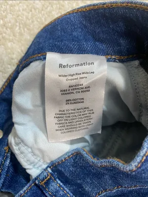 Reformation Dark Blue Wide-Leg Jeans Size 26 thumbnail 9