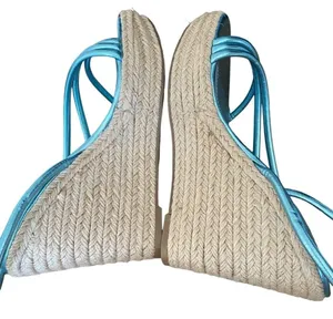 Nine West Hipsta3 Metallic Light Blue Wedge Sandals size 7.5 NWOB thumbnail 10