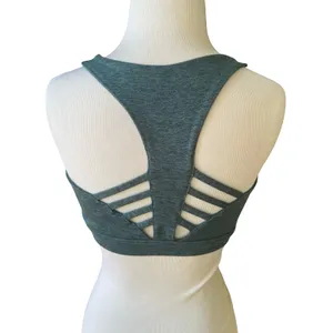 Peloton Women Sports Bra Heather Teal‎ Blue Racerback Cutout Logo Activewear S thumbnail 2