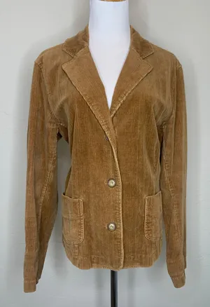 Vintage Corduroy Tan Camel Blazer Vintage Y2K Sz Large thumbnail 1