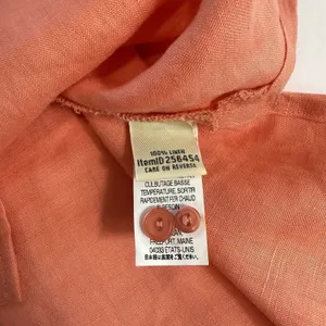 LL Bean Coral Orange Premium Washable Linen Long Sleeve Button‎ Up Shirt Size 1X thumbnail 11