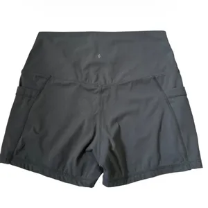 Womens Gray High Waisted Biker Cycling Shorts with Pockets Size Large | 0345 thumbnail 2