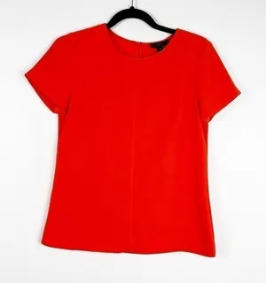 J Crew Clemson Orange Matte‎ Crepe Top Sz 0 thumbnail 1