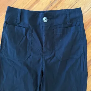 Maeve Anthropologie Colette Cropped Wide-Leg Pants in Black Size 28P thumbnail 6