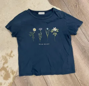 Urban Nation Wild Heart Floral Blue Graphic Tee thumbnail 1