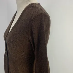Sarah Spencer Wool Blend Brown V Neck Cardigan Sweater Size Large thumbnail 6
