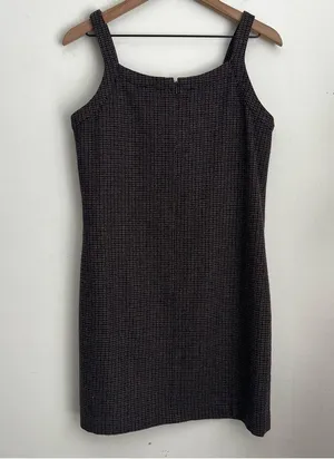 ABERCROMBIE vintage 80s 90s houndstooth print wool blend mini dress Hong Kong S thumbnail 2