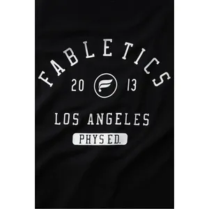 Fabletics Womens 100% Cotton Tank Top‎ Large Athletic Gym Muscle Black Graphic thumbnail 3