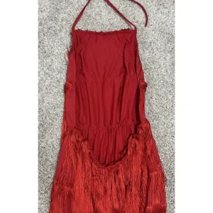 Sexy Red Flapper Fringe Halter Romper 1920s Gatsby Tiered Charleston Cocktail S thumbnail 8