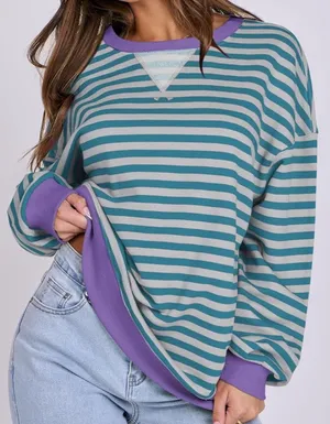 Amazon Women Striped Sweatshirt thumbnail 3