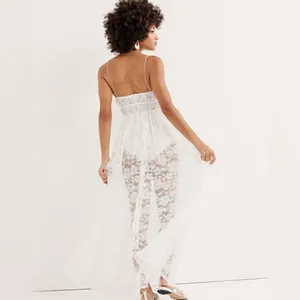 For Love & Lemons $260 Lorena Dress White Maxi Floral Bridal Lace Fairy Ethereal thumbnail 4