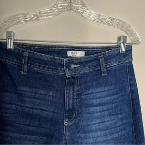 OAT New York High‎ Rise Wide Leg Raw Hem Cropped Denim Jeans thumbnail 4
