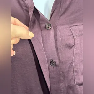 Young Fabulous & Broke Susan Blouse Small Plum Raisin Hidden Button Front NWOT thumbnail 6