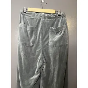 Urban Outfitters Velour Pants Womens Medium Green Jogger Drawstring Relaxed Fit thumbnail 5