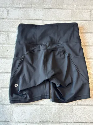 Lululemon Fast and Free High Rise Shorts Black Performance Bike Shorts Size 4 thumbnail 3