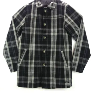 Oakley Women's Coat Wool Button-up Jacket Plaid Gingham Black Gray Size Small thumbnail 1