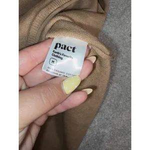 Pact Women's Medium Organic Cotton Lightweight Crewneck Sweater Tan Brown thumbnail 5