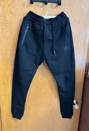 Black Women's Jogger Sweatpants with Drawstring Waist thumbnail 1