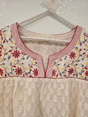 Anthropologie Payal Jain Embroidered Dress Fine Cotton S thumbnail 6