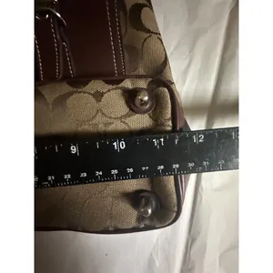 VTG Y2K Coach Signature C Canvas Leather Tote Bag Brown Tan 6366 thumbnail 14